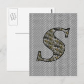 Carte Postale Monogramme Initiale S Hydrangea Flor (Devant / Derrière)