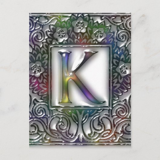 Carte Postale Monogramme K (Devant)
