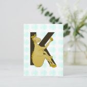 Carte Postale Monogramme K Cheval flexible personnalisé (Debout devant)