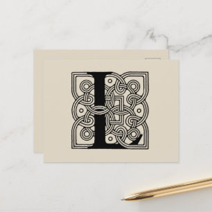 Carte Postale Monogramme Lettre L Impression de nœud celtique vi
