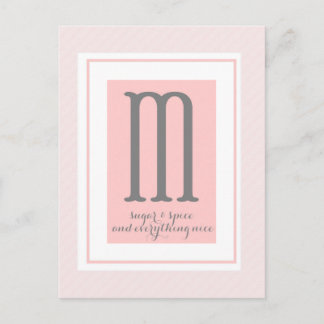 Carte Postale Monogramme - M