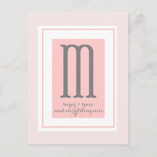 Carte Postale Monogramme - M (Devant)