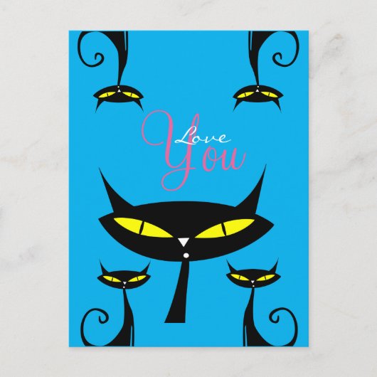 Carte Postale Monogramme Mid Century Moderne des années 1950 Cha (Devant)