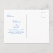 Carte Postale Monogramme moderne Peacock Bleu Enregistrer la dat (Dos)