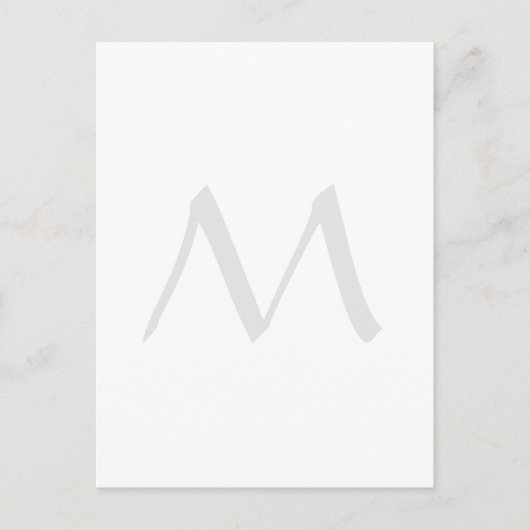Carte Postale Monogramme Moderne Simple Minimaliste Plaque (Devant)