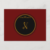 Carte Postale Monogramme 'N' or sur noir (Devant)