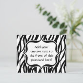 Carte Postale Monogramme noir/blanc Funky Zebra (Debout devant)