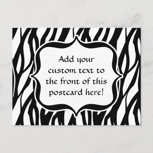 Carte Postale Monogramme noir/blanc Funky Zebra (Devant)