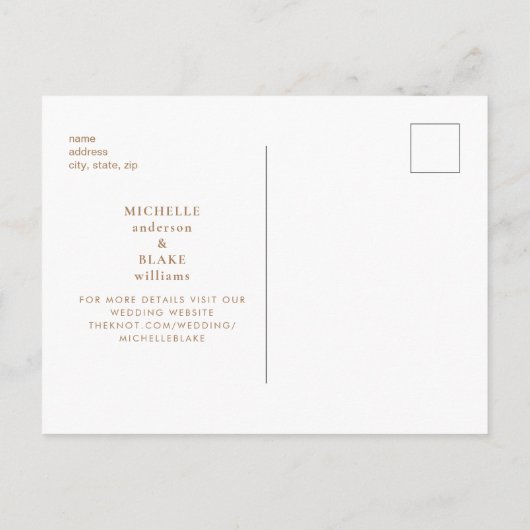 Carte Postale Monogramme or simple photo blanche Enregistrer la  (Dos)