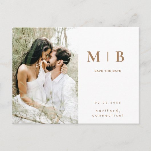 Carte Postale Monogramme or simple photo blanche Enregistrer la  (Devant)