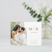 Carte Postale Monogramme or simple photo blanche Enregistrer la  (Debout devant)