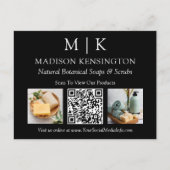 Carte Postale Monogramme ou ajouter un logo Business QR Code 2 P (Devant)