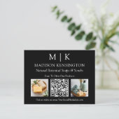Carte Postale Monogramme ou ajouter un logo Business QR Code 2 P (Debout devant)