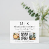 Carte Postale Monogramme ou ajouter un logo Business QR Code 2 P (Debout devant)