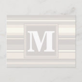 Carte Postale Monogramme rayures beiges (Devant)