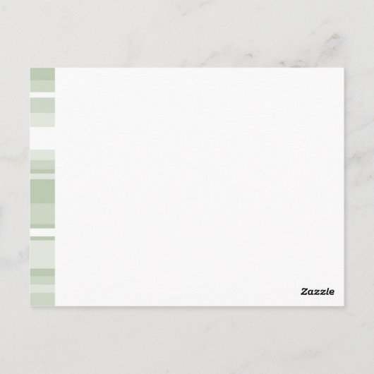 Carte Postale Monogramme rayures vert pâle (Dos)