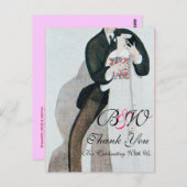 CARTE POSTALE MONOGRAMME ROMANTIQUE DU MERCI DE MARQUE ET DE GRO (Devant / Derrière)