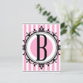 Carte Postale monogramme rose 'B' (Debout devant)