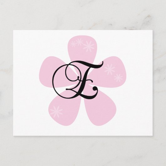 Carte Postale Monogramme rose E (Devant)