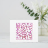Carte Postale Monogramme rose filigrane (Debout devant)