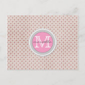 Carte Postale monogramme rose foncé (Devant)