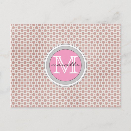 Carte Postale monogramme rose foncé (Devant)