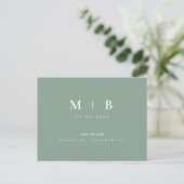 Carte Postale Monogramme simple d'âge clair Mariage Enregistrer (Debout devant)