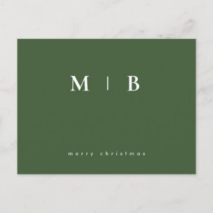 Carte Postale Monogramme simple et élégant Noël