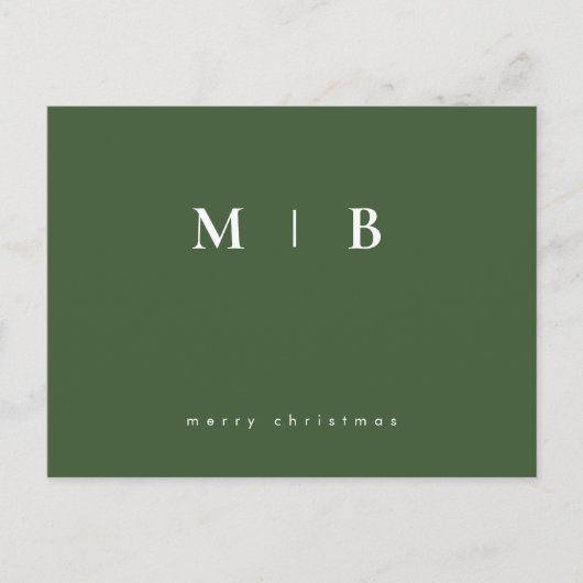 Carte Postale Monogramme simple et élégant Noël (Devant)