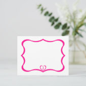 Carte Postale Monogramme Simple Et Élégante #Rose (Debout devant)