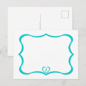 Carte Postale Monogramme Simple Et Élégante #Turqu (Devant / Derrière)