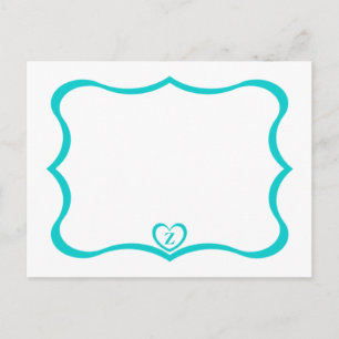 Carte Postale Monogramme Simple Et Élégante #Turqu