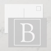 Carte Postale Monogramme simple gris clair (Devant / Derrière)