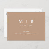 Carte Postale Monogramme simple Neutre Enregistrer la date Code  (Devant / Derrière)