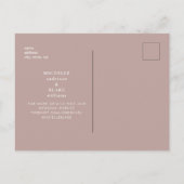 Carte Postale Monogramme simple Rose or Enregistrer la date (Dos)