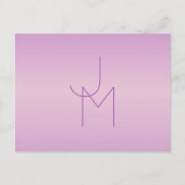 Carte Postale Monogramme superposé unique | Rose lilas doux (Devant)