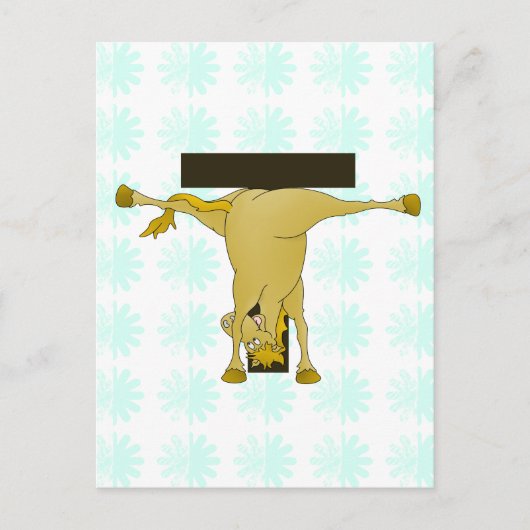 Carte Postale Monogramme T Pony Horse Personnalisé (Devant)