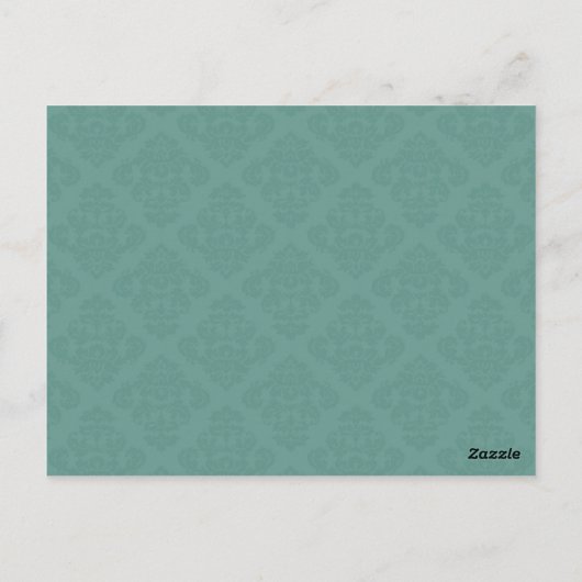 Carte Postale Monogramme turquoise - Réception de mariage Numéro (Dos)