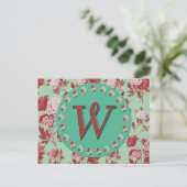 Carte Postale Monogramme vintage W (Debout devant)