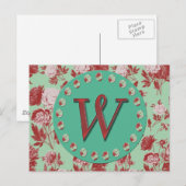 Carte Postale Monogramme vintage W (Devant / Derrière)