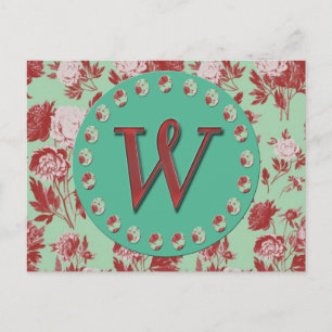 Carte Postale Monogramme vintage W