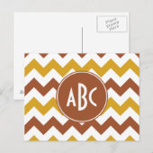 Carte Postale Monogramme Zigzag Sienne et Bâton-d'or (Devant / Derrière)