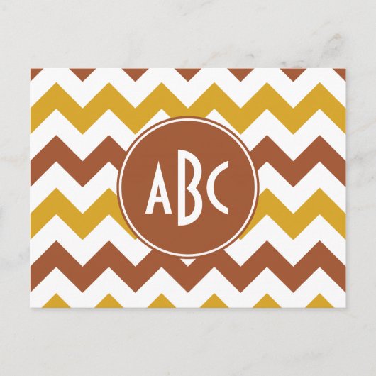 Carte Postale Monogramme Zigzag Sienne et Bâton-d'or (Devant)