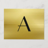 Carte Postale Monogrammes Art Déco Gold Satin (Devant)