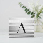 Carte Postale Monogrammes Art Déco Satin Argent (Debout devant)