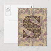 Carte postale monographique initiale S élégante Fl (Devant / Derrière)