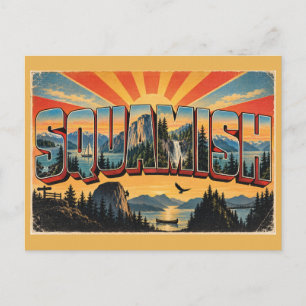 Carte Postale Monolithe de granit de Squamish BC Fjord Art