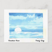 Carte Postale Monotone Moon peinture originale aquarelle (Devant)