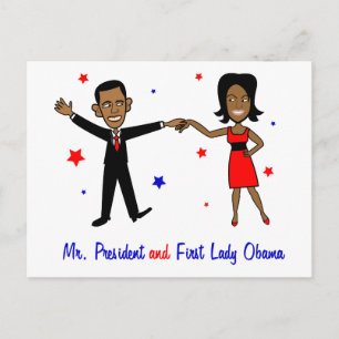 Carte Postale Monsieur le Président et Première Dame Obama