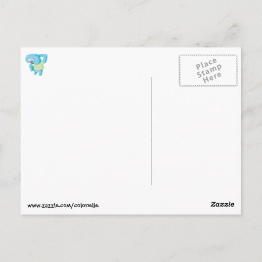 Carte Postale Monster Blue Big Furry (Dos)